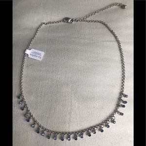 Lia Sophia silver tone with blue stones necklace